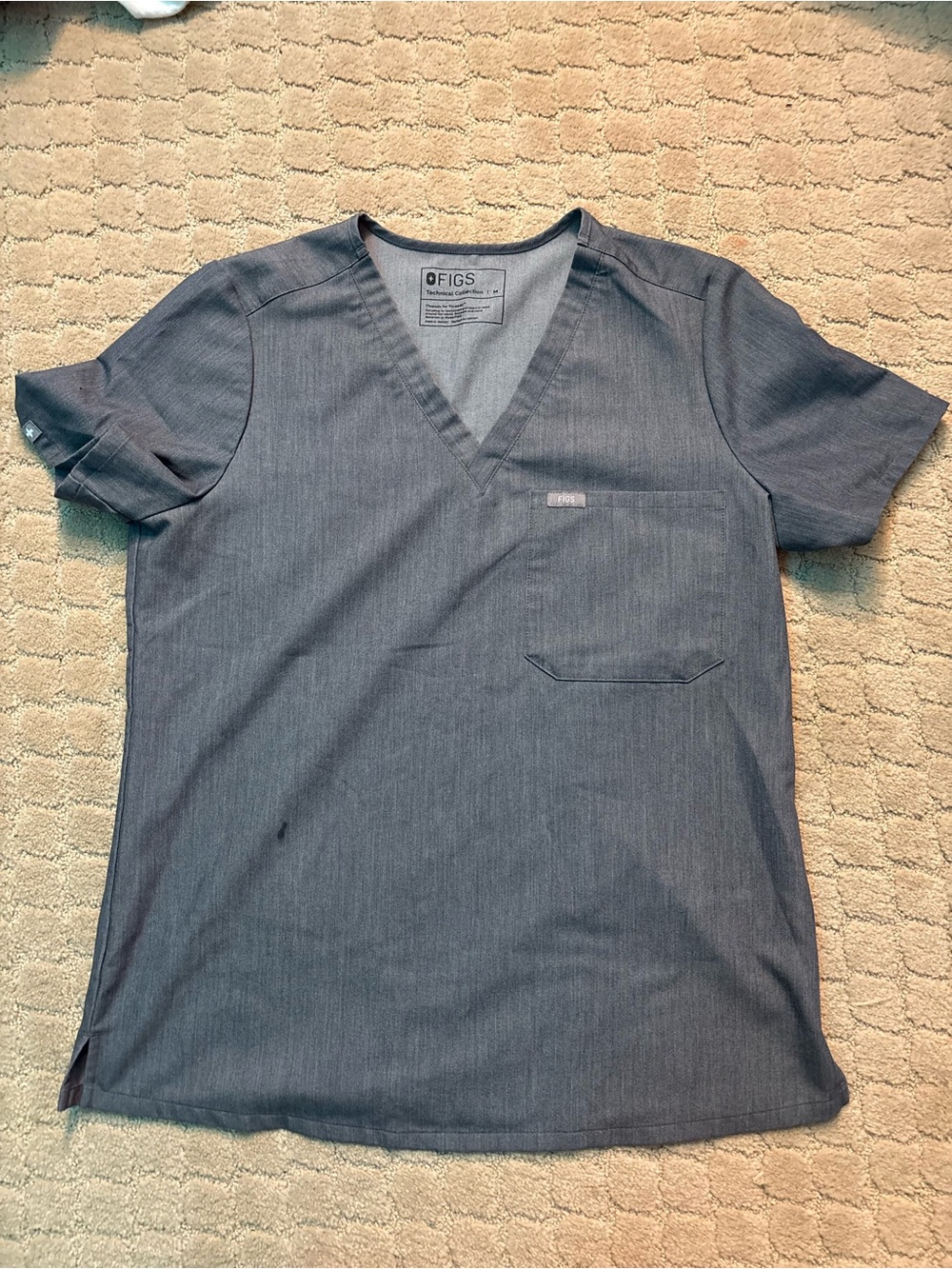 Figs The Technical Collection Catarina Graphite Scrub Top Size Medium